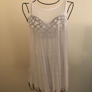 White backless work out top